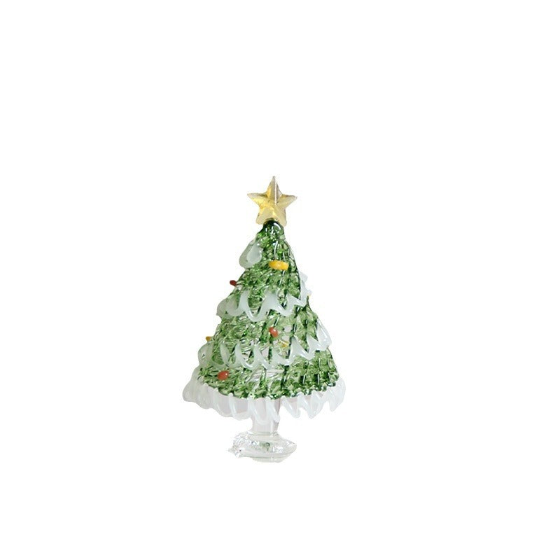 Glass Christmas Tree Table Top Ornaments