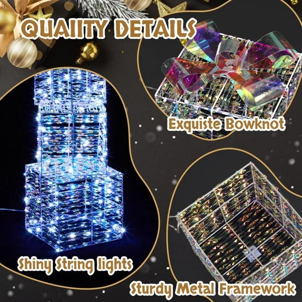 Luminous Iridescent Gift Boxes Set Of 3