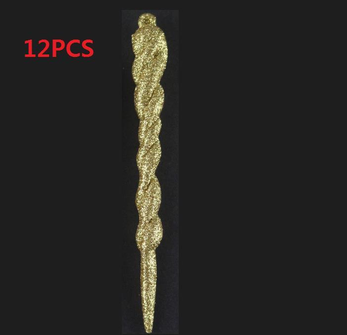 12 Icicle Christmas Tree Hanging Ornaments