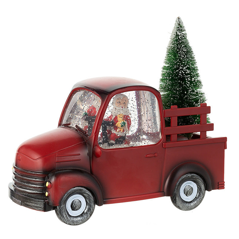 Christmas Truck Snow Globe Figurine