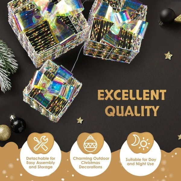 Luminous Iridescent Gift Boxes Set Of 3