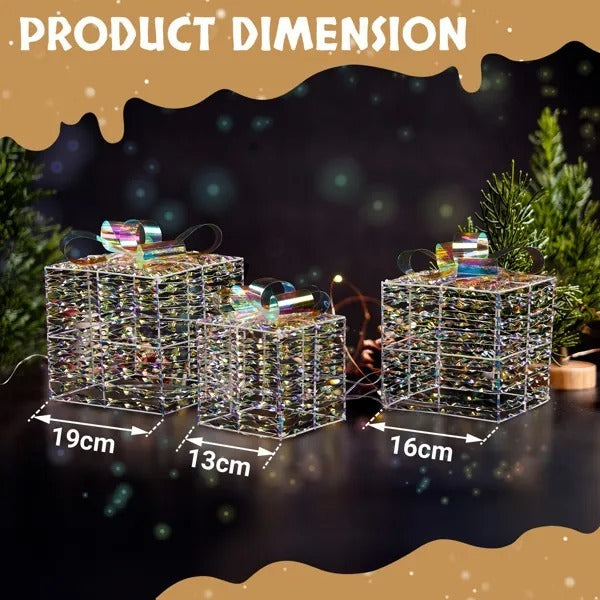 Luminous Iridescent Gift Boxes Set Of 3
