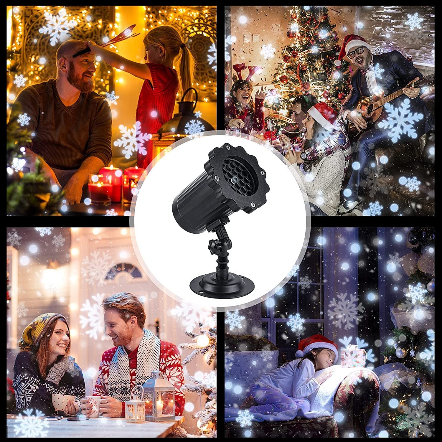 LED Christmas Blizzard Snowflake Laser Light Snowfall Projector