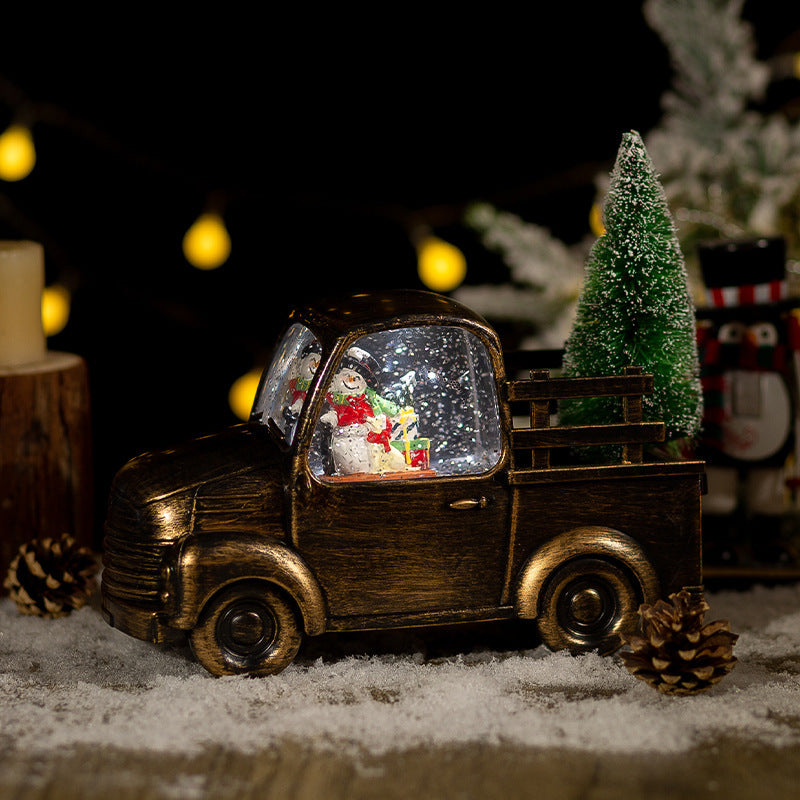 Christmas Truck Snow Globe Figurine