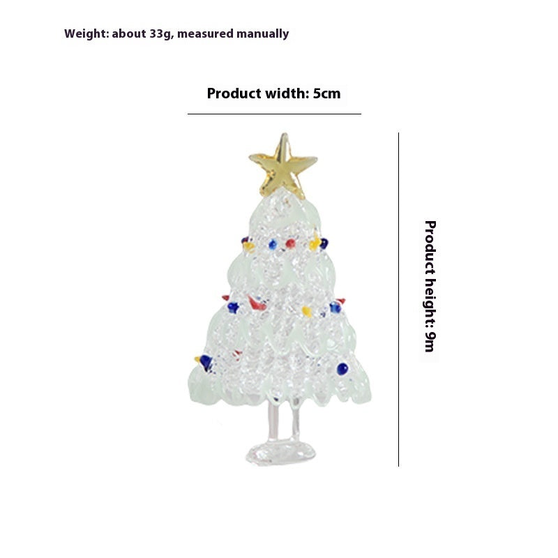 Glass Christmas Tree Table Top Ornaments