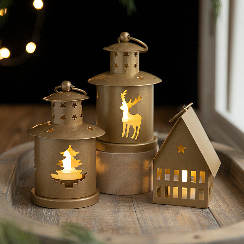 Christmas Candlestick Iron Cottage
