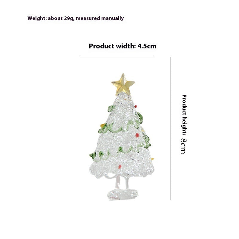 Glass Christmas Tree Table Top Ornaments