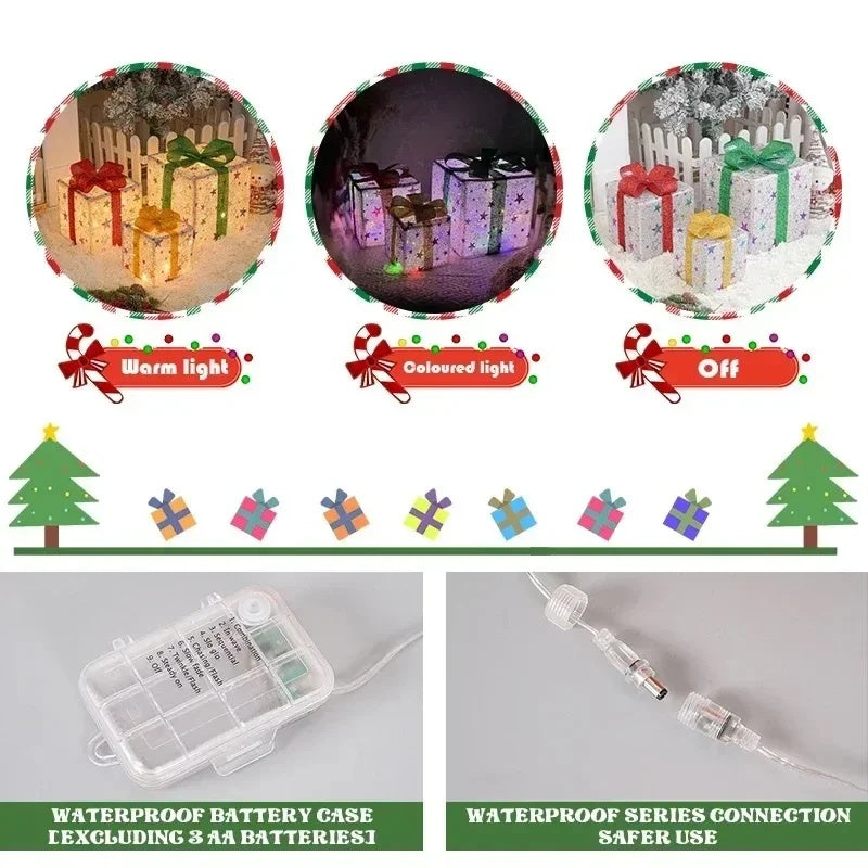 Luminous Christmas Gift Box 3 Piece Set