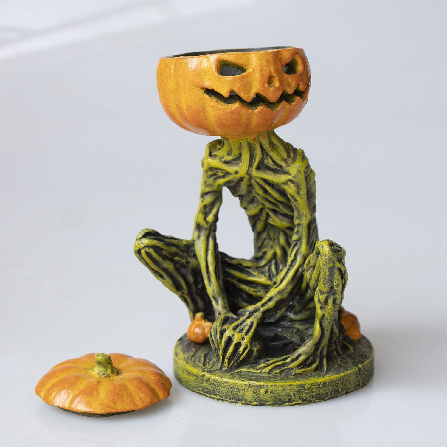 Halloween Pumpkin Candlestick Resin