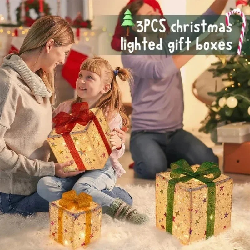 Luminous Christmas Gift Box 3 Piece Set