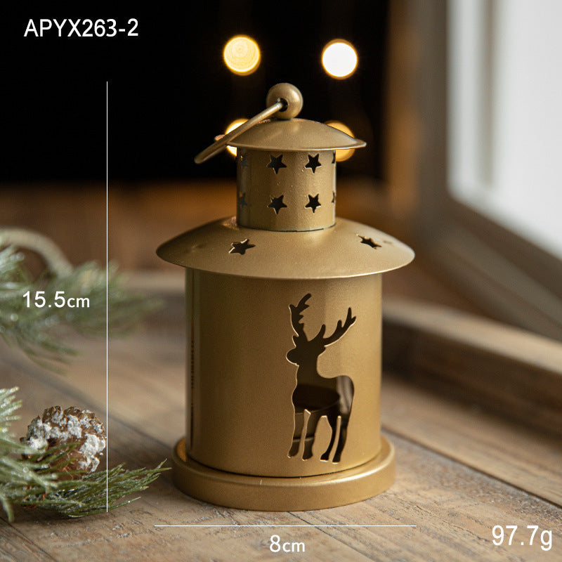 Christmas Candlestick Iron Cottage