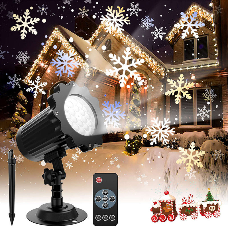 LED Christmas Blizzard Snowflake Laser Light Snowfall Projector