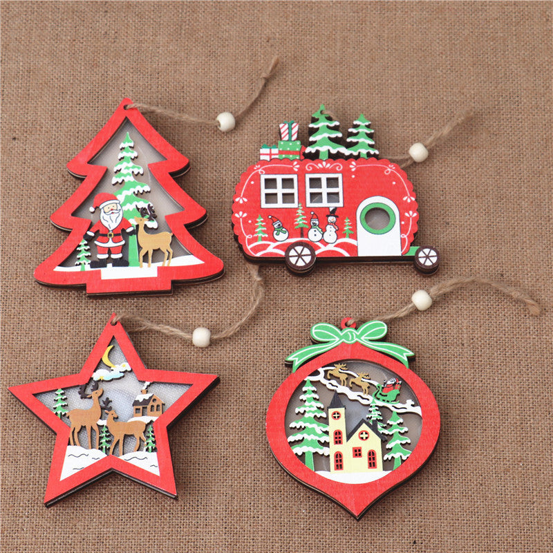 Christmas Wooden Pendant Ornaments