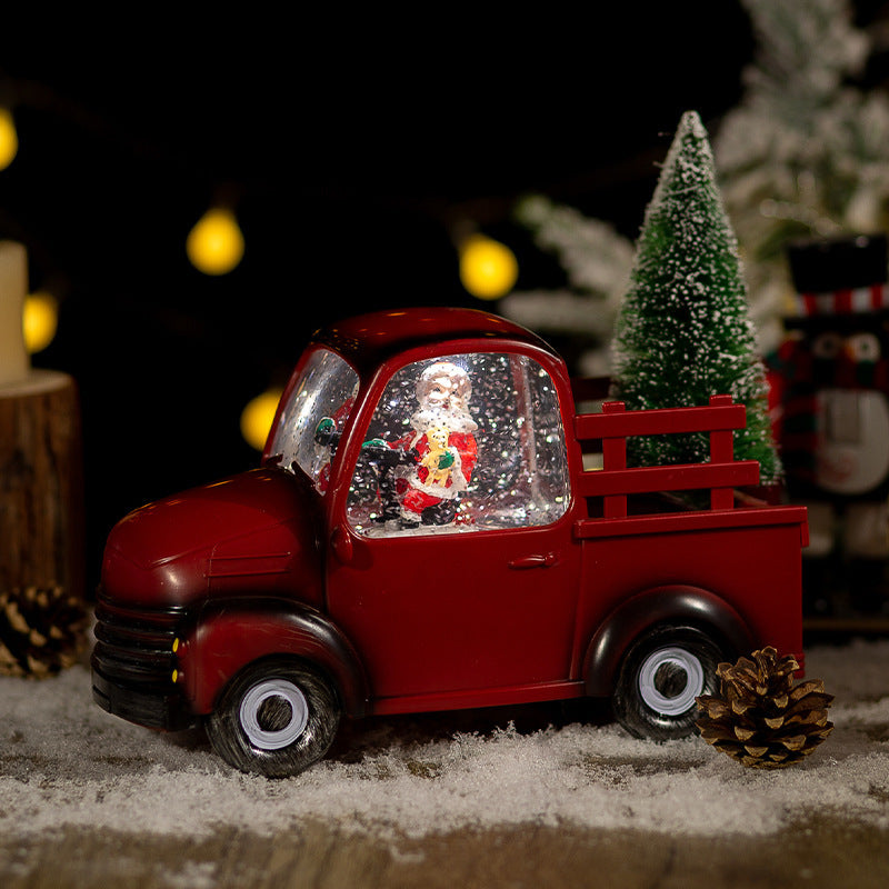 Christmas Truck Snow Globe Figurine