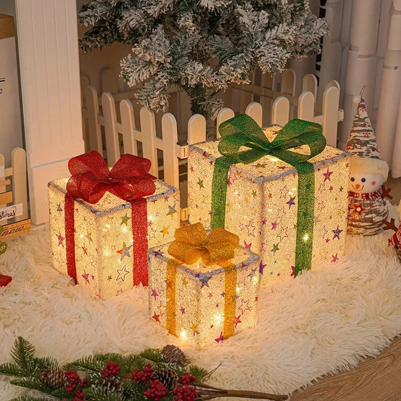 Luminous Christmas Gift Box 3 Piece Set