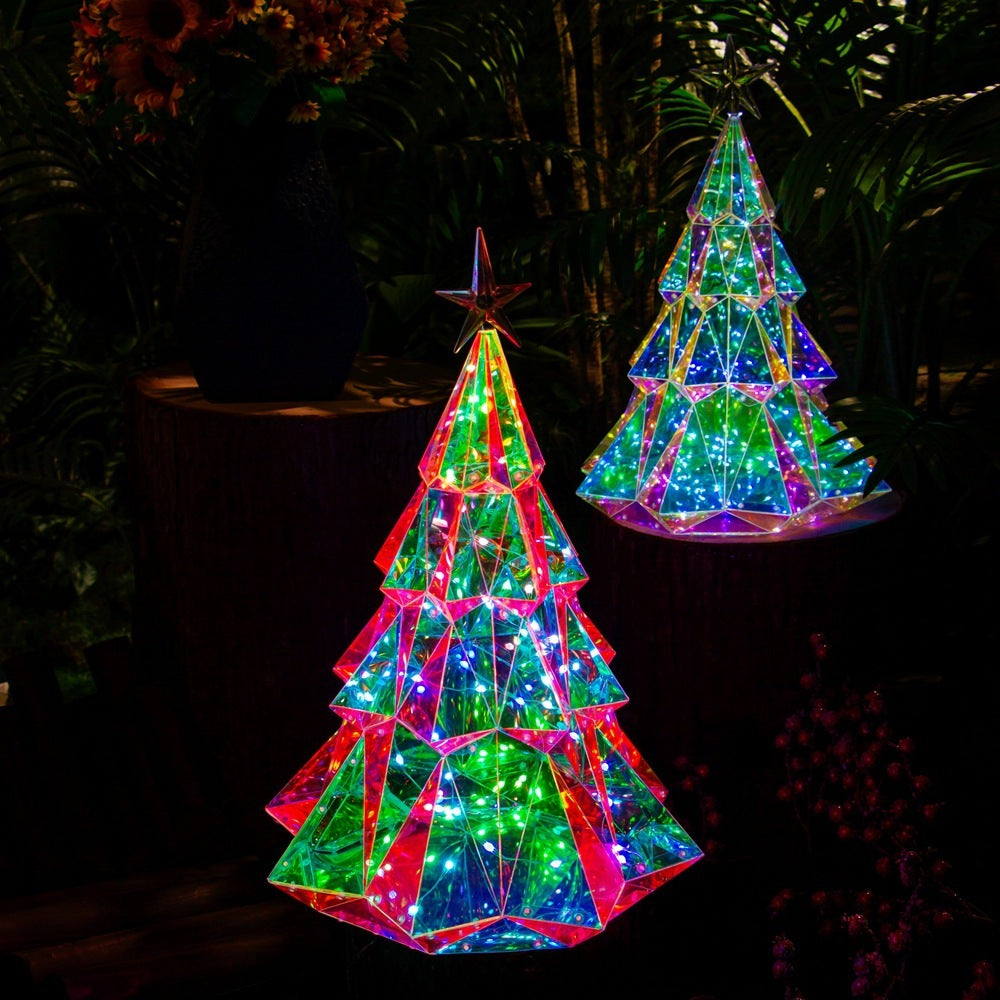 Colorful Christmas Tree Four-sided Diamond Luminous