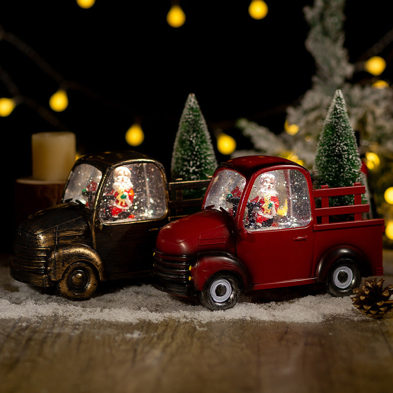 Christmas Truck Snow Globe Figurine