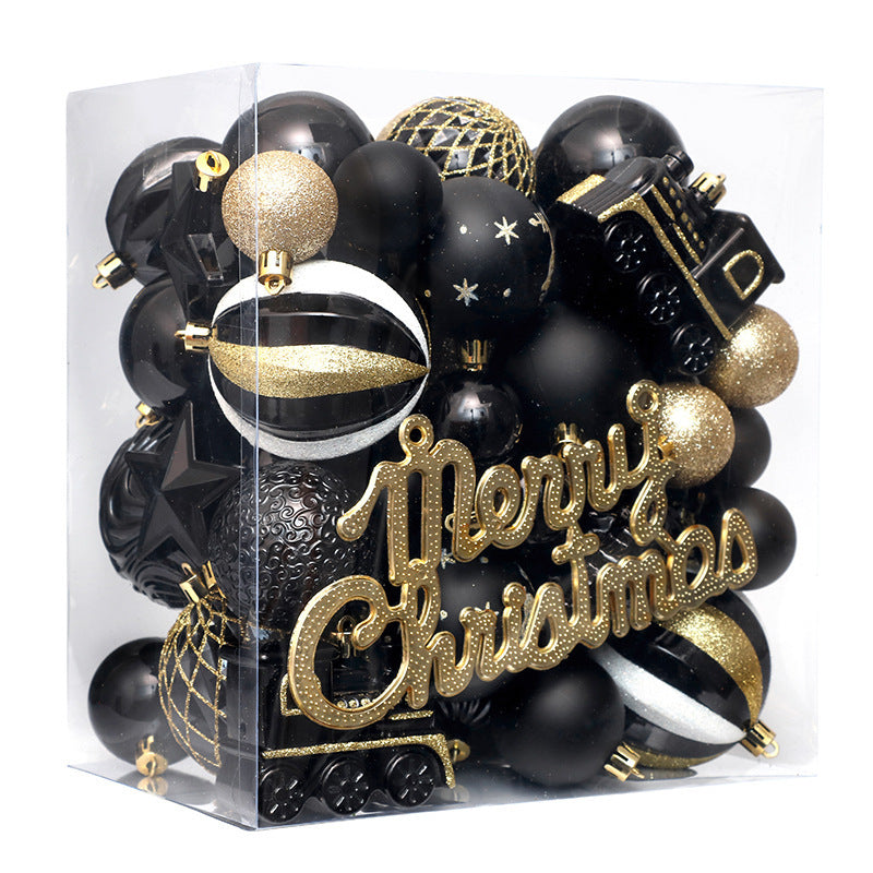 Black & Gold Christmas Ornaments Set