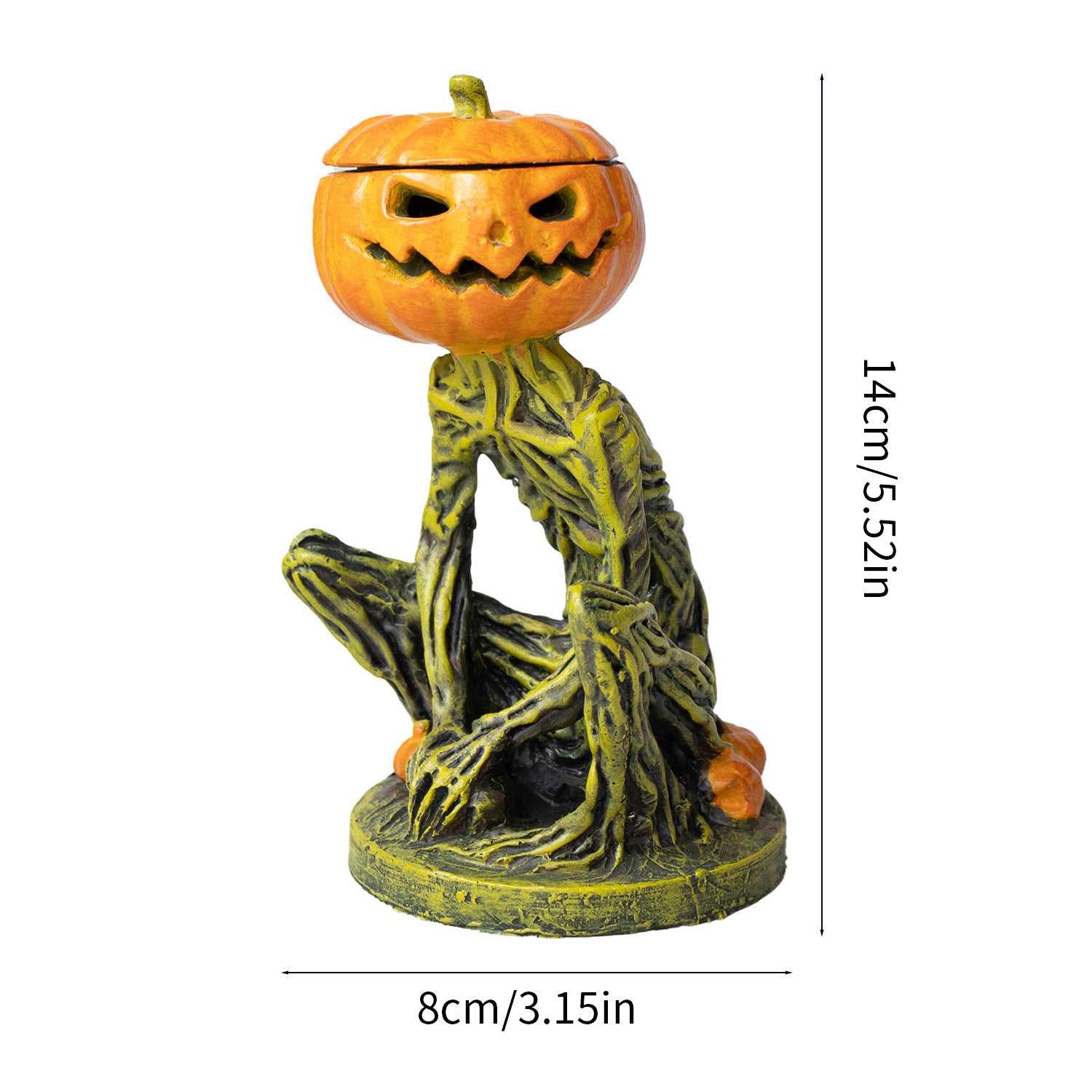 Halloween Pumpkin Candlestick Resin