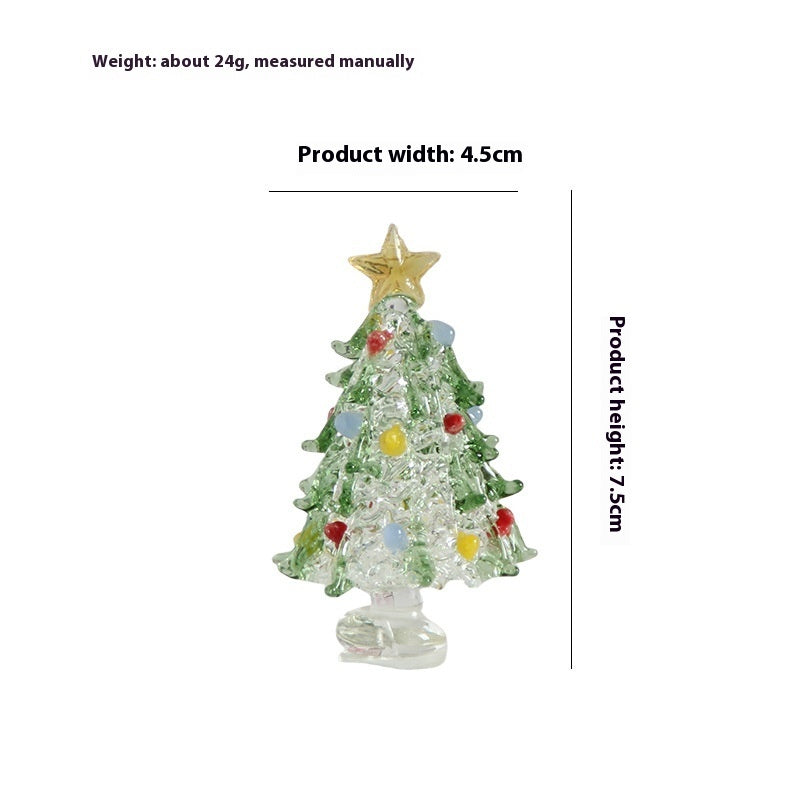 Glass Christmas Tree Table Top Ornaments