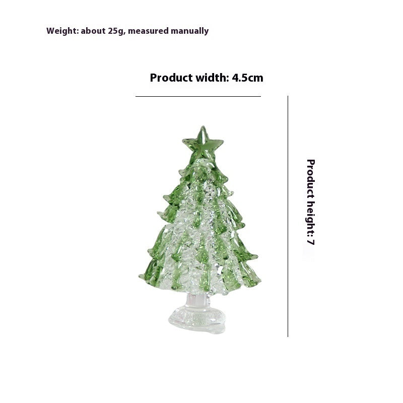 Glass Christmas Tree Table Top Ornaments