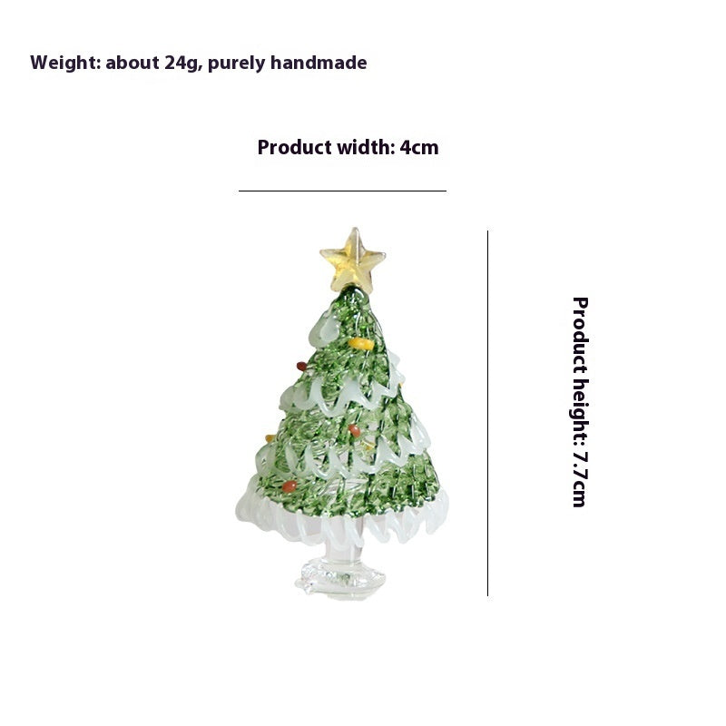 Glass Christmas Tree Table Top Ornaments