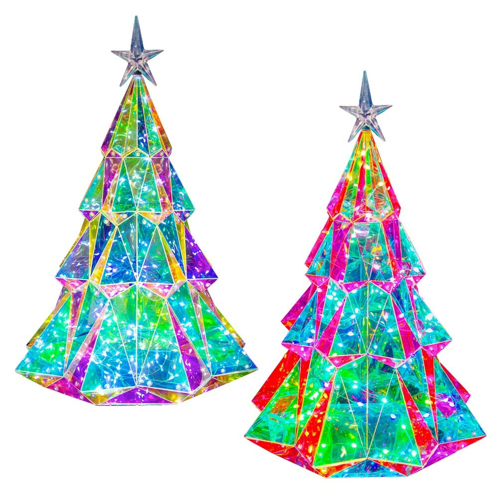 Colorful Christmas Tree Four-sided Diamond Luminous