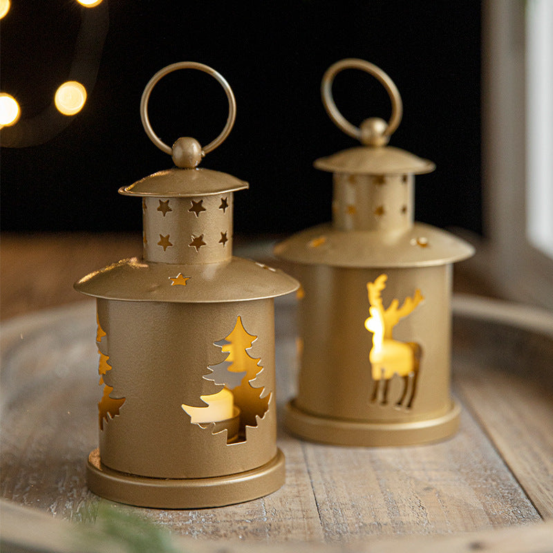 Christmas Candlestick Iron Cottage
