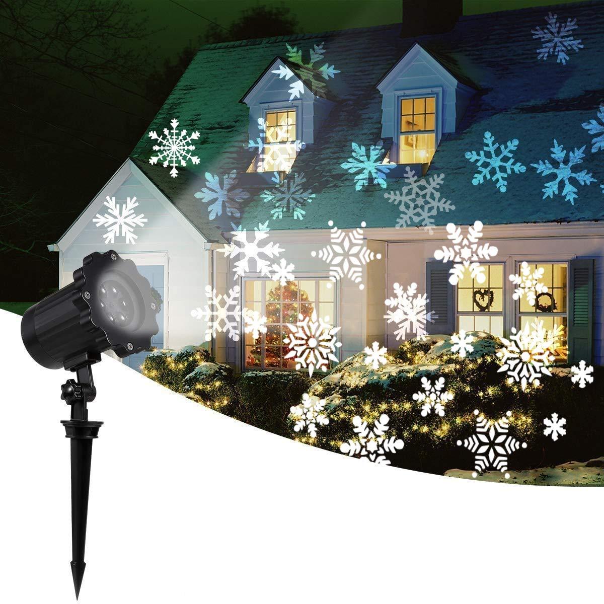 LED Christmas Blizzard Snowflake Laser Light Snowfall Projector