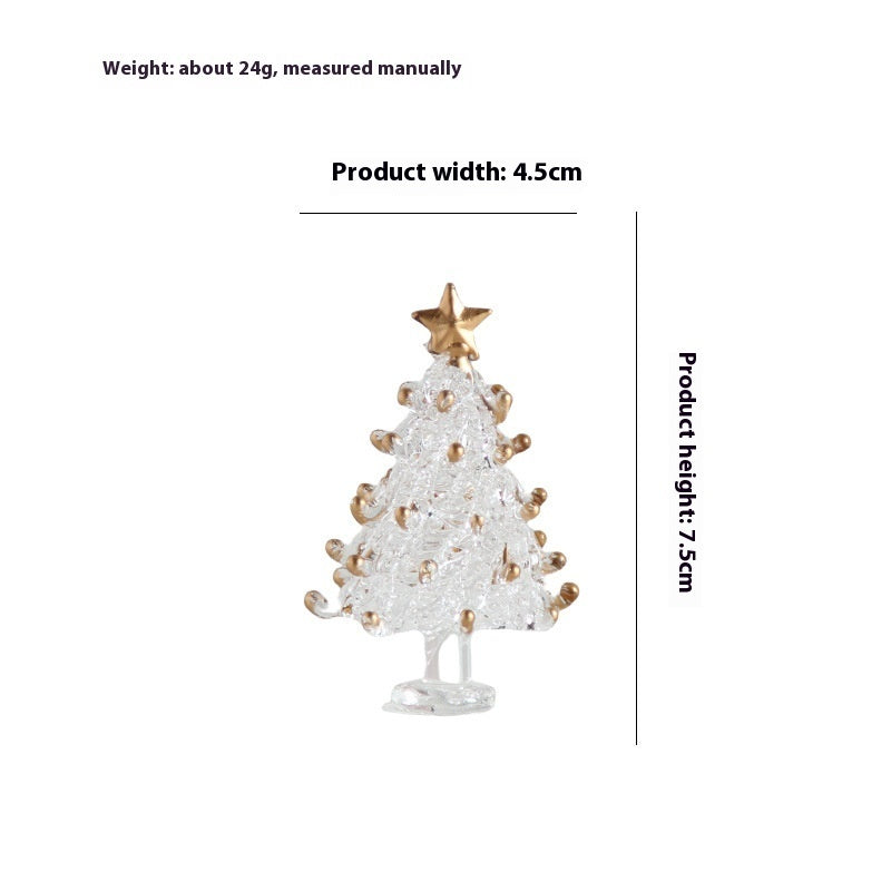 Glass Christmas Tree Table Top Ornaments