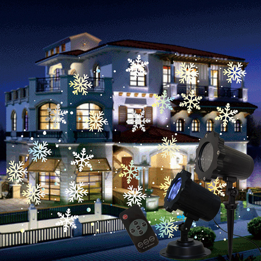 LED Christmas Blizzard Snowflake Laser Light Snowfall Projector