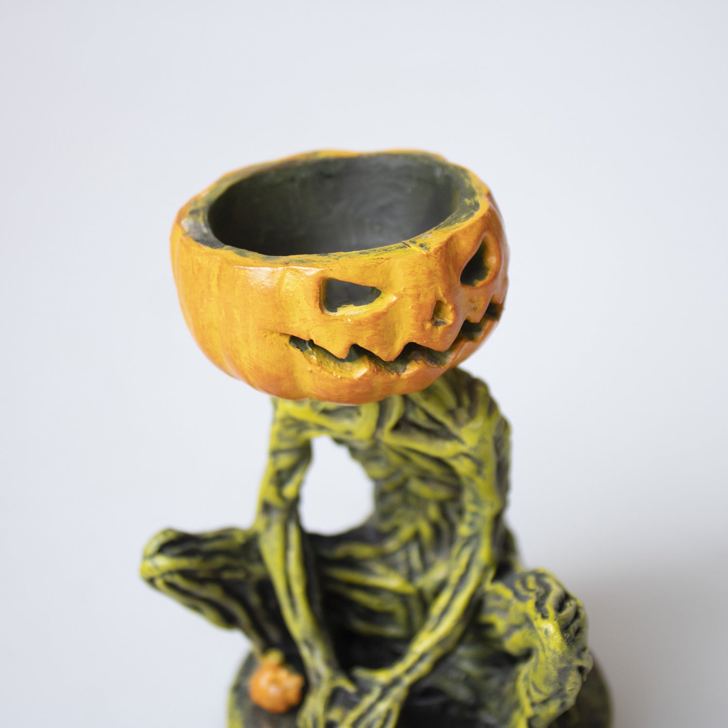 Halloween Pumpkin Candlestick Resin