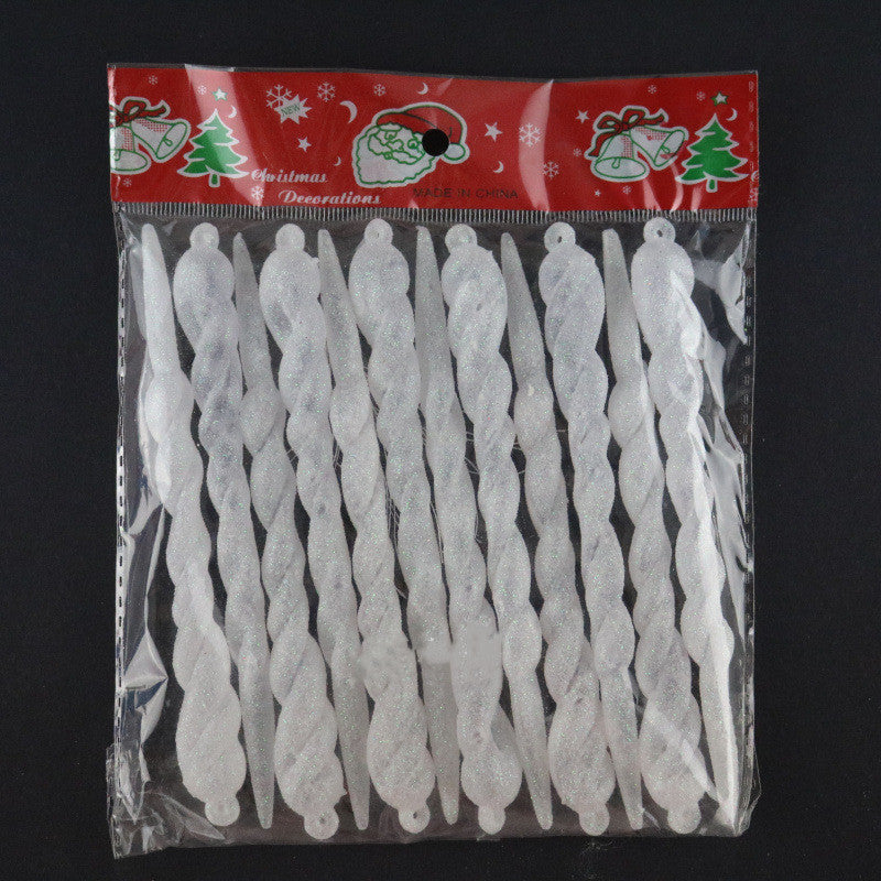 12 Icicle Christmas Tree Hanging Ornaments