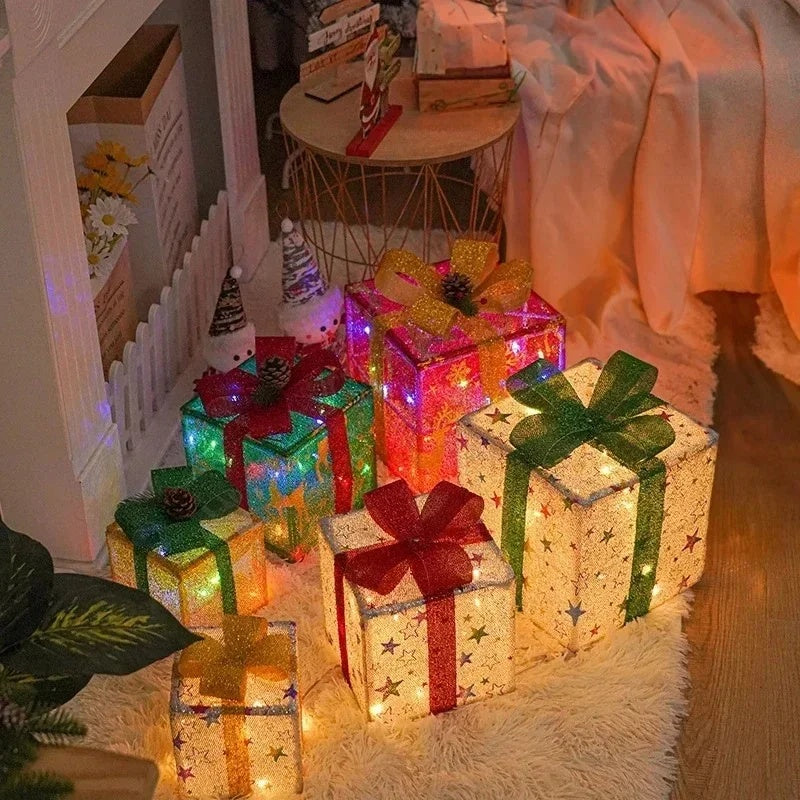 Luminous Christmas Gift Box 3 Piece Set