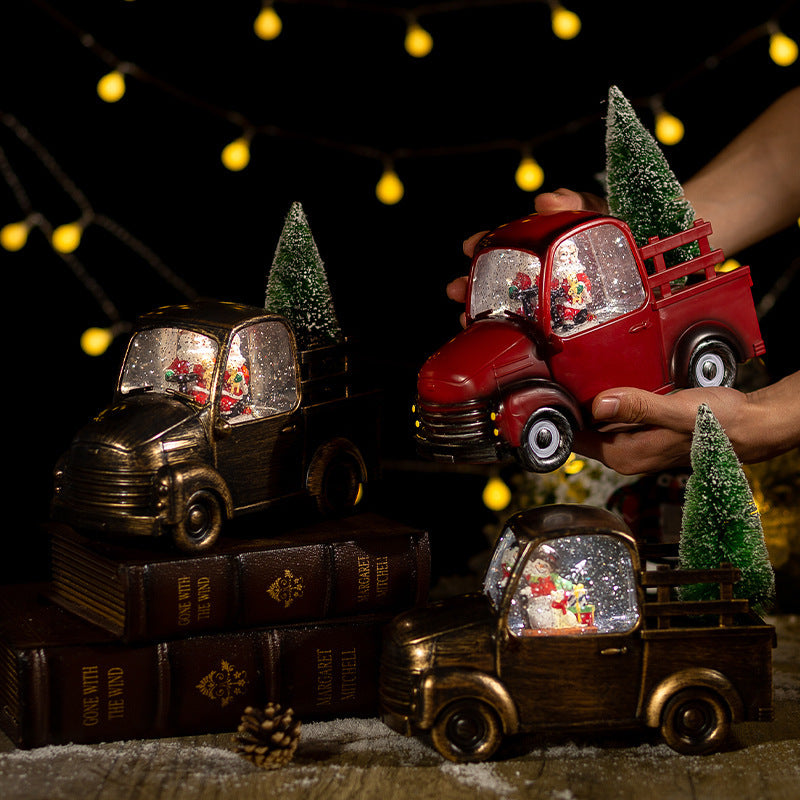 Christmas Truck Snow Globe Figurine
