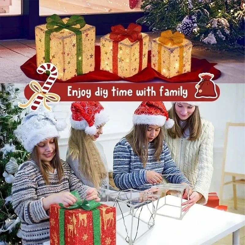 Luminous Christmas Gift Box 3 Piece Set