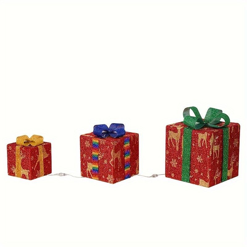 Luminous Christmas Gift Box 3 Piece Set
