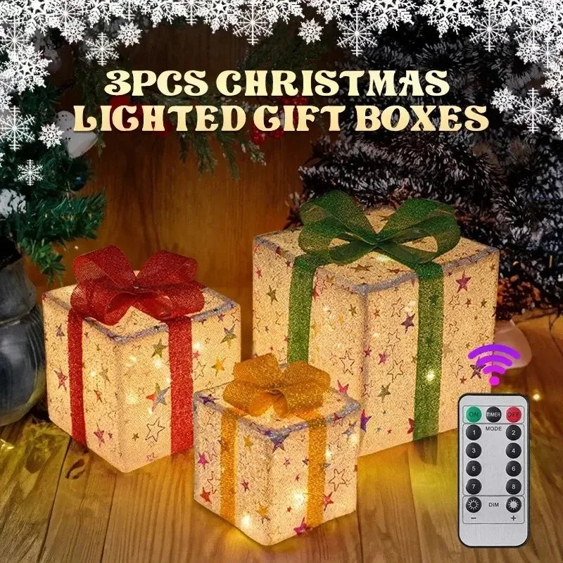 Luminous Christmas Gift Box 3 Piece Set
