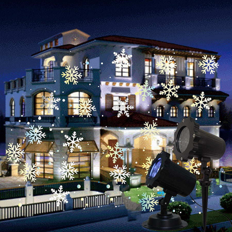 LED Christmas Blizzard Snowflake Laser Light Snowfall Projector