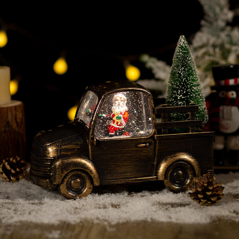 Christmas Truck Snow Globe Figurine