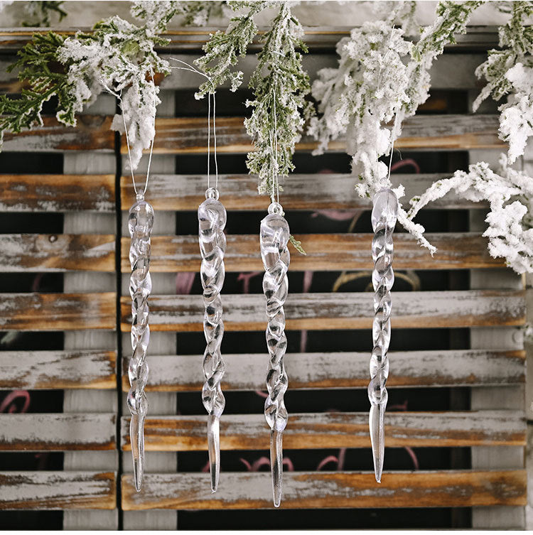 12 Icicle Christmas Tree Hanging Ornaments