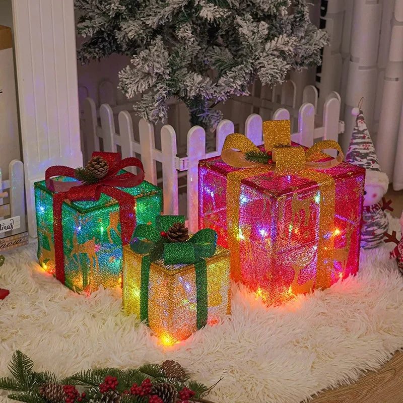 Luminous Christmas Gift Box 3 Piece Set
