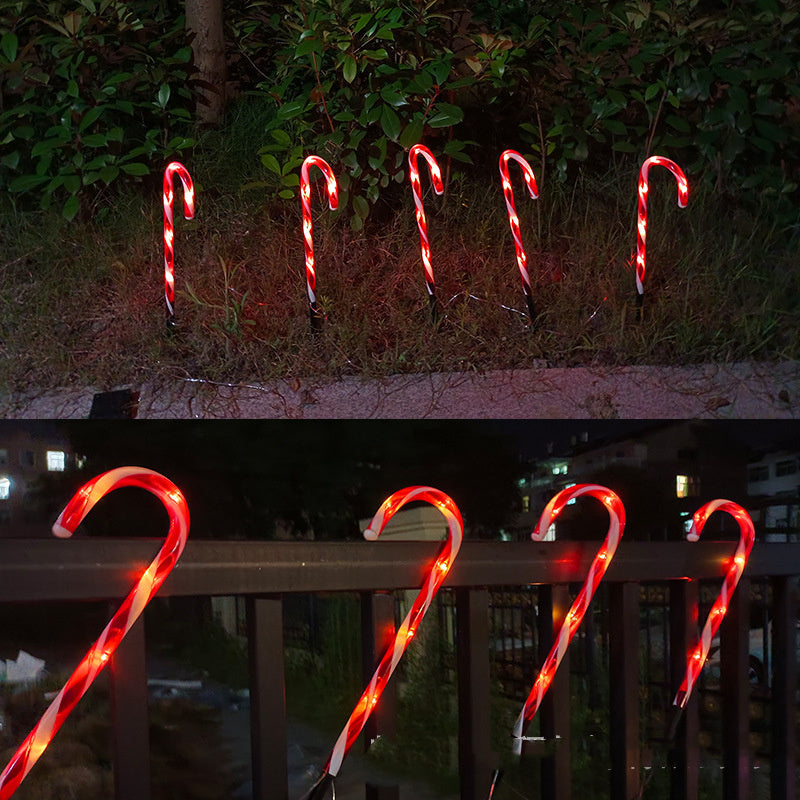 Solar Powered Candy-Cane String Lights